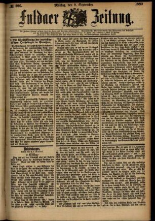 Ausgabe vom Montag, den 09. September 1889.