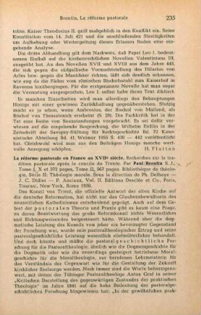 235-238 [Rezension] Broutin, Paul, La réforme pastorale en France