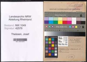 Entnazifizierung Josef Theissen , geb. 15.01.1904 (Werkmeister)