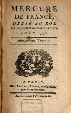 Mercure de France. 1775, 6