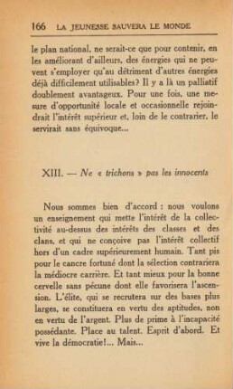 XIII. - Ne "trichons" pas les innocents