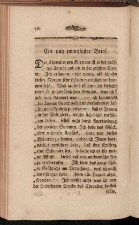 Ein und zwanzigster Brief. - Dreyßigster Brief.