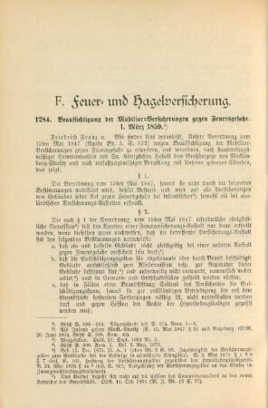 F. Feuer- und Hagelversicherung