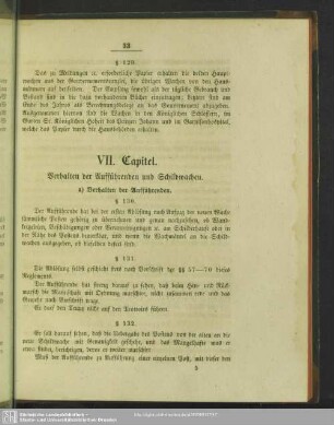 VII. Capitel. Verhalten der Aufführenden und Schildwachen