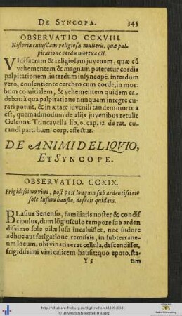 De Animi Deliquio Et Syncope
