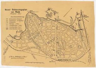 Rom Zum Projekt gehörend: Hermann Jansen, Bebauungsplan der Stadterweiterung: südöstliche Stadterweiterung, Lageplan 1:5000