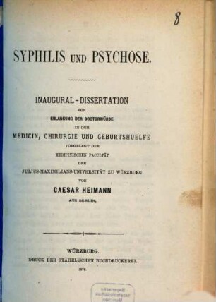 Syphilis und Psychose