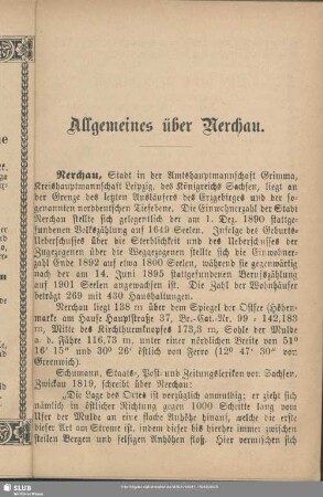 Allgemeines über Nerchau