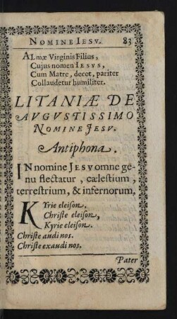 Litaniae De Augustissimo Nomine Jesu.