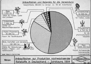 Anbauflächen zur Produktion nachwachsender Rohstoffe in Deutschland - Schätzung 1994