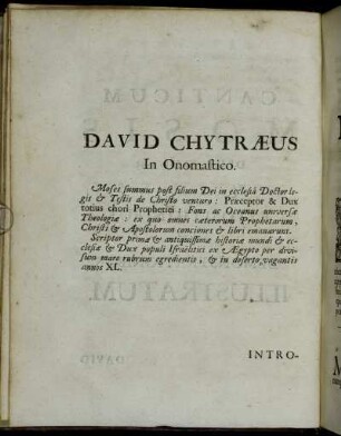 David Chytræus In Onomastico.