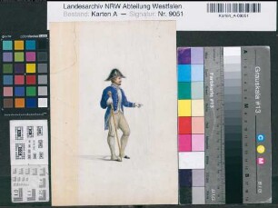 Uniformen 1.H. 19.Jh. 24 x 16,5 Aquarell Landsberg-Velen Nr. 705b