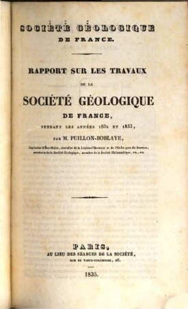 BSGF : earth sciences bulletin. 3, 3. 1832/33