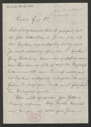 Brief an Alfred Einstein : 10.08.1922