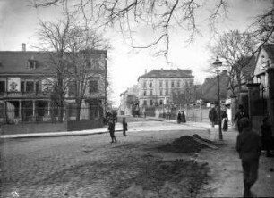 Sophienstraße Blick nach Norden. linke Bildseite: Sophienstraße 14/15. rechte Seite: Wilhelmstraße 10 (Schlesisches Konvikt) Kirchenmusikschule