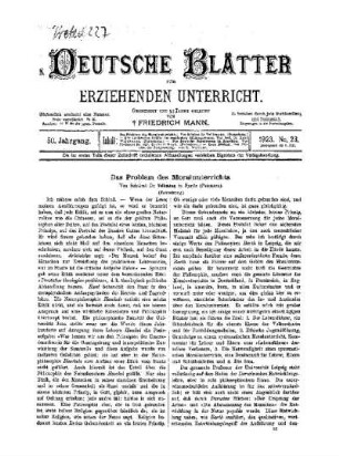 Das Problem Des Moralunterrichts : (Fortsetzung)