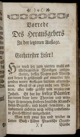 Vorrede Des Herausgebers Zu der letzteren Auflage.