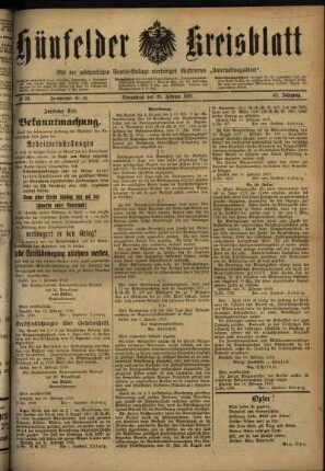 Ausgabe vom Samstag, den 23. Februar 1918.