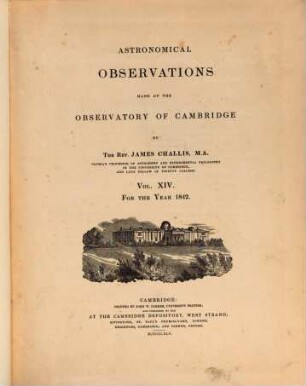 Astronomical observations made at the Observatory of Cambridge. 14. 1842