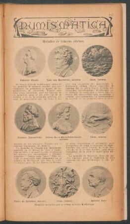Medallas de músicos célebres : Numismática