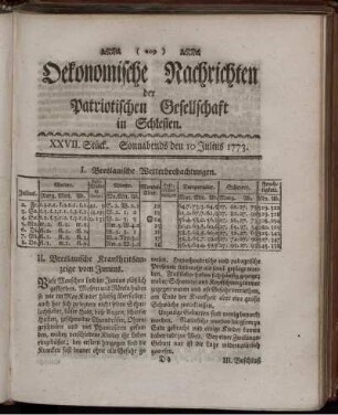 XXVII. Stück. Sonnabends den 10 Julius 1773.