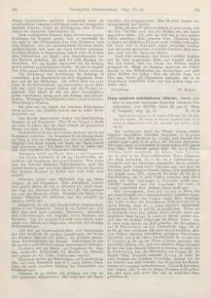 364-368 [Rezension] Zycha, Jos. (Ed.), Corpus Scriptorum Ecclesiasticorum Latinorum. Vol. XXVIII, sect. III, pars I