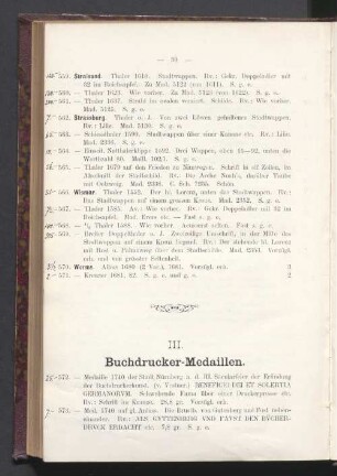 III. Buchdrucker-Medaillen
