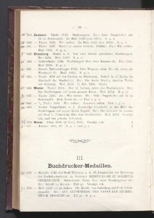 III. Buchdrucker-Medaillen