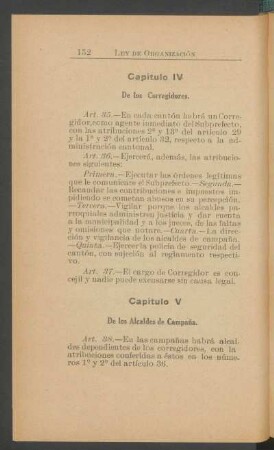 Capítulo V - De los Alcaldes de Campaña.