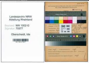 Entnazifizierung Ida Oberscheidt, geb. 05.05.1908 ()