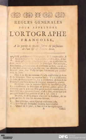 Regles Générales Pour Apprendre L'Ortographe Francoise