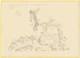Grünflächen am Feierabendhaus, Marl: Lageplan mit Gartenplan 1:500, Lösung II