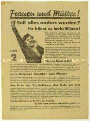Aufruf der SPD an Frauen zur Reichstagswahl am 6. November 1932