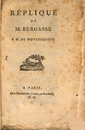 Replique ... à M. de Montesquiou