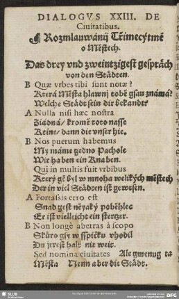 Dialogus XXIII. De Civitatibus