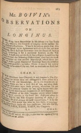 Mr. Boivin's Observations on Longinus