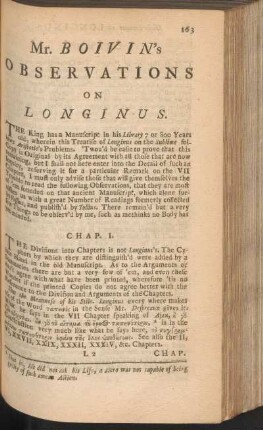 Mr. Boivin's Observations on Longinus