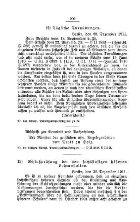 Tägliche Turnübungen : [C. Höhere Lehranstalten für die männliche Jugend]