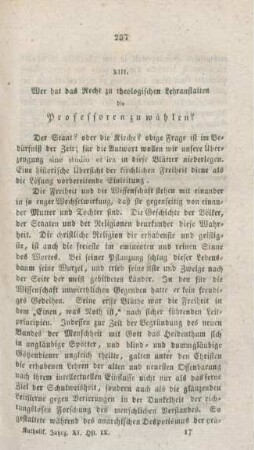 257-265 Wer hat das Recht zu theologischen Lehranstelten die Professoren zu wählen?