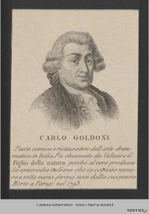 Folge von Bildnissen : Männerbildnisse, Gelehrte, Schriftsteller und Geistliche : Bildnis des Carlo Goldoni