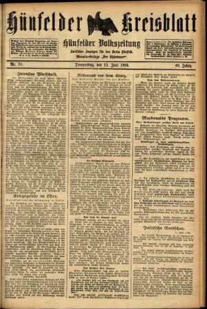 Ausgabe vom Donnerstag, den 12. Juni 1924.