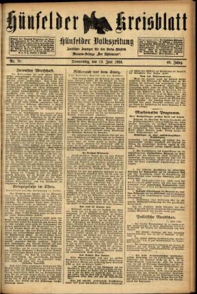 Ausgabe vom Donnerstag, den 12. Juni 1924.