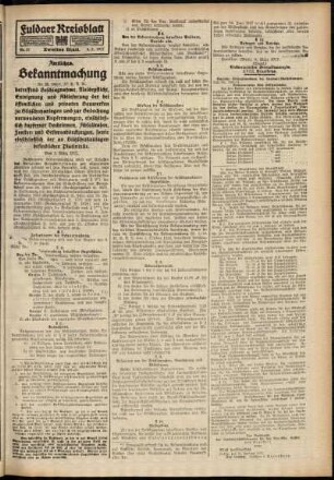 Zweite Ausgabe vom Freitag, den 09. März 1917.