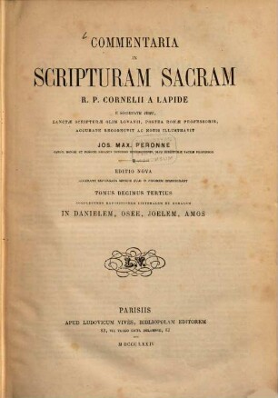 Commentaria in Scripturam Sacram R. P. Cornelii a Lapide. 13