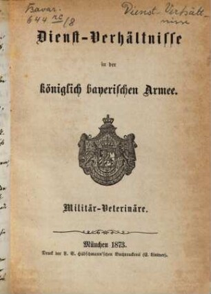 Dienst-Verhältnisse in der königlich bayerischen Armee, 8
