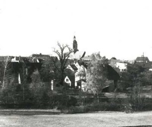 Frohburg. Blick vom Rittergut nach Nordwesten zur Stadtkirche St. Michael