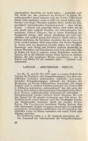 London - Amsterdam - Berlin