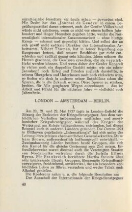 London - Amsterdam - Berlin