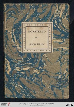 Band 19/20: Bibliothek der Kunstgeschichte: Donatello