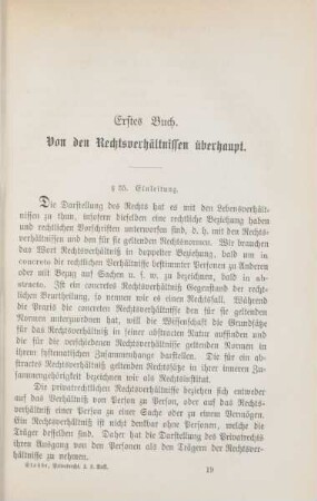 Erstes Buch. Von den Rechtsverhältnissen überhaupt